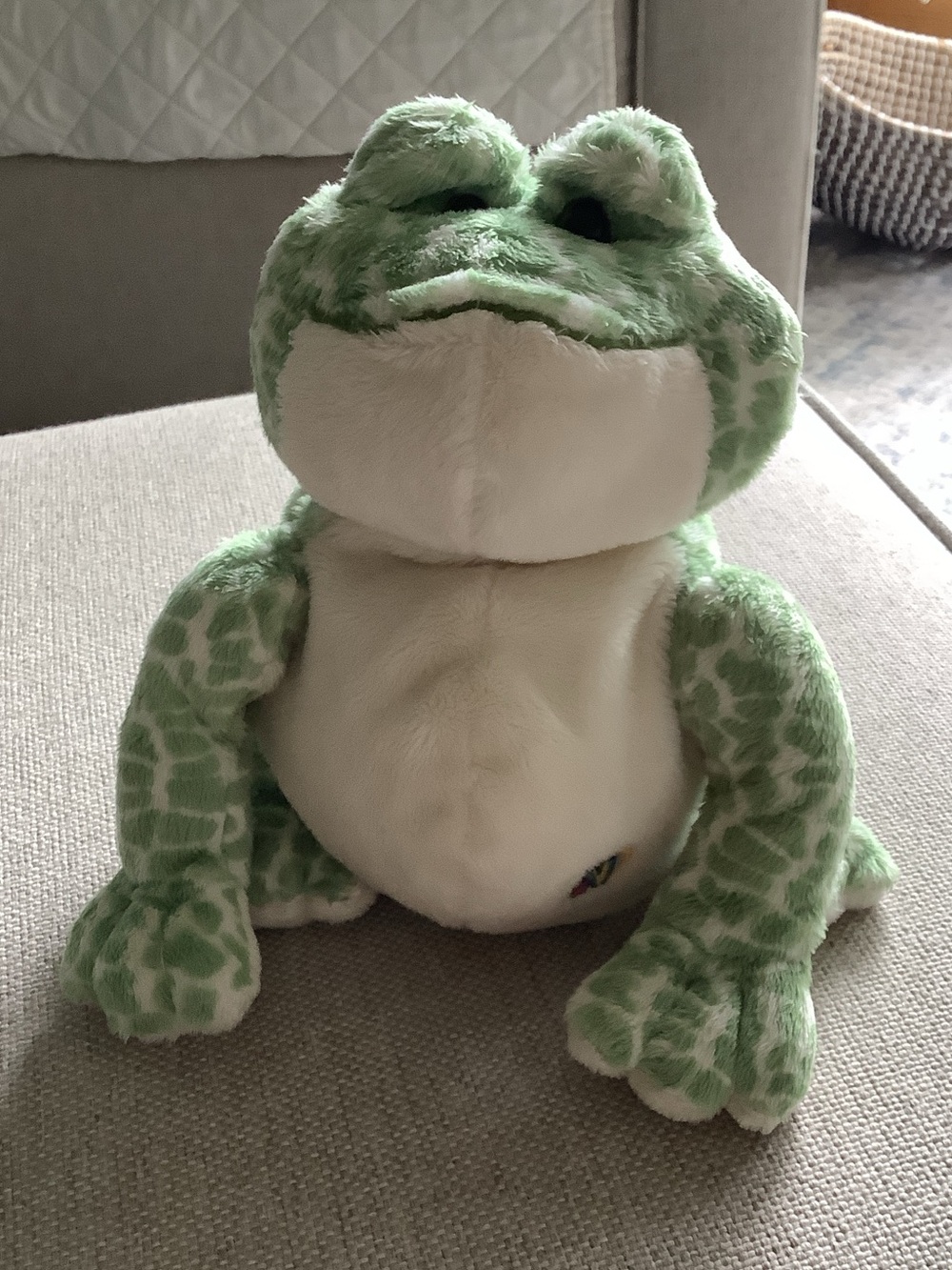 GANZ Green and Cream Plush Frog Stuffed Animal